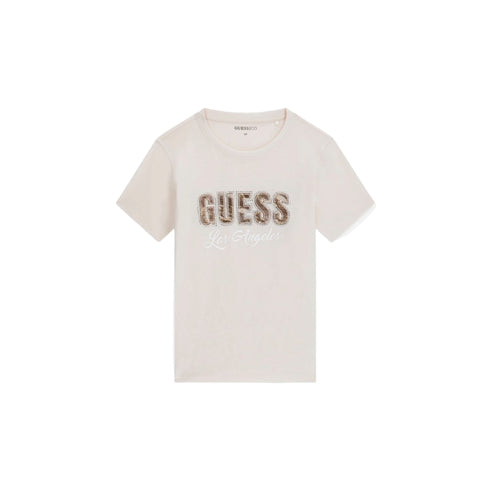 T-shirt Donna in cotone, a maniche corte, con stampa logo strass