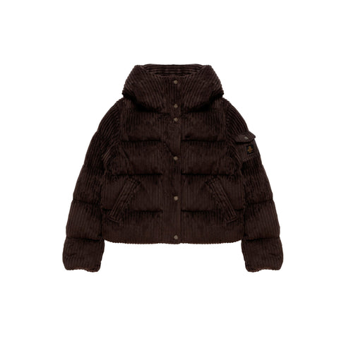 Piumino Donna Velvet Braffy, con cappuccio e taschino sulla manica