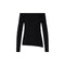 Maglia Donna in lana a costine, con scollatura bardot e spacco