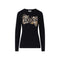 T-shirt Donna skinny fit manica lunga nero