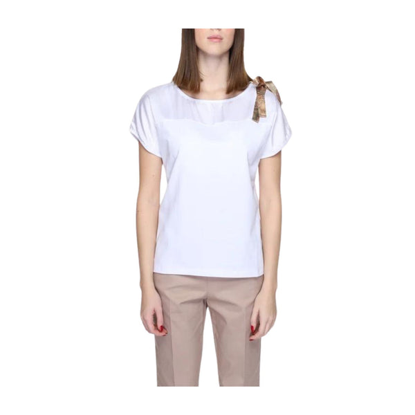 Alviero Martini 1A Classe T-shirt T-shirt Donna con fettuccia Geo Bianco - Francavilla Moda