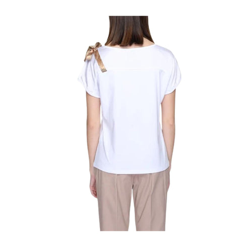 Alviero Martini 1A Classe T-shirt T-shirt Donna con fettuccia Geo Bianco - Francavilla Moda