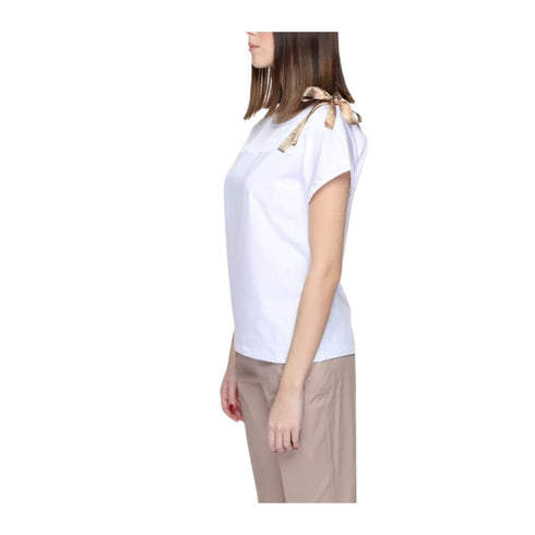 Alviero Martini 1A Classe T-shirt T-shirt Donna con fettuccia Geo Bianco - Francavilla Moda