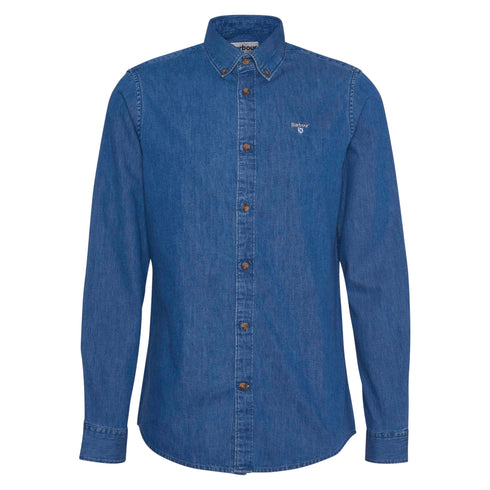 Barbour Camicia ml Camicia ml Uomo Chambray Crest in denim M - Francavilla Moda