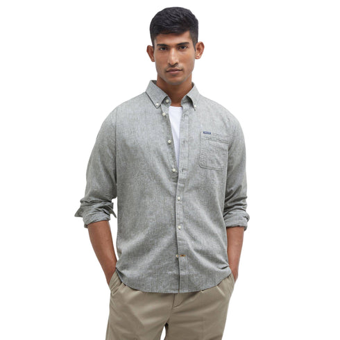 Barbour Camicia ml Camicia Uomo Nelson con taschino L P26-BARBOURMSH5090-OL31-L - Francavilla Moda