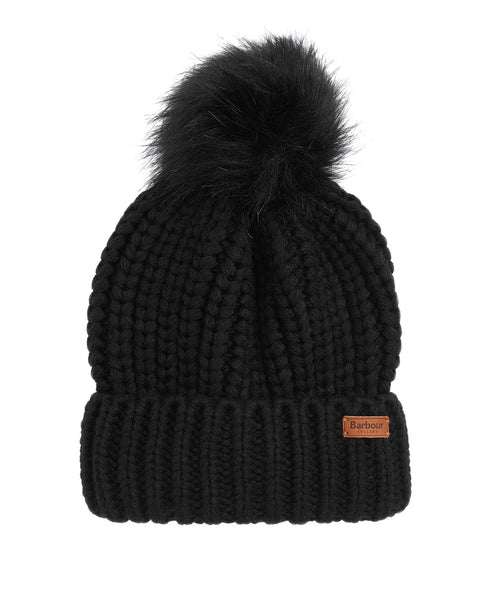 Barbour Berretto Cappello Donna con pon pon sintetico Nero - Francavilla Moda