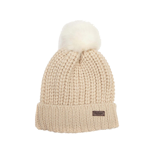 Barbour Berretto Cappello Donna con pon pon sintetico Beige A24 - BARBOURLHA0336 - ST15 - UNI - Francavilla Moda
