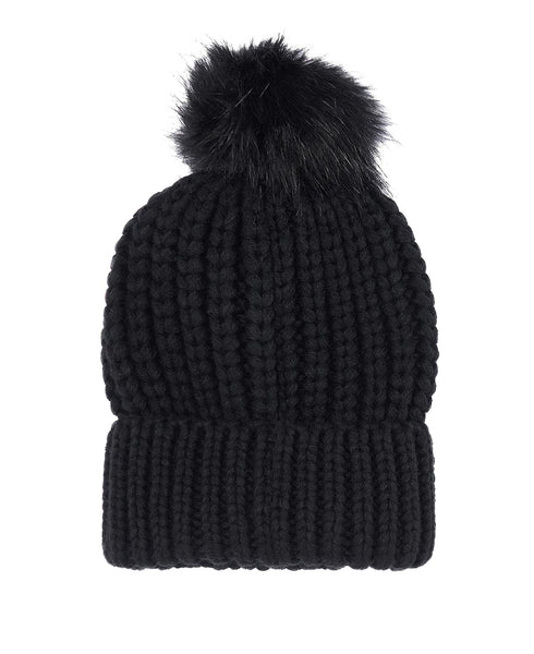 Barbour Berretto Cappello Donna con pon pon sintetico Nero - Francavilla Moda