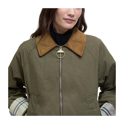 Barbour Giacca impermeabile Impermeabile Donna Catlin in cotone Dusky green P25 - BARBOURLSP0203 - GN31 - 6 - Francavilla Moda
