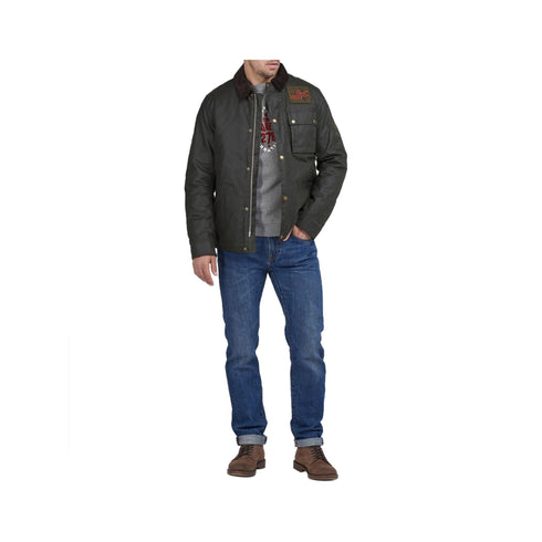 Barbour Intl. Giacca impermeabile Giubbino Uomo Workers Wax Verde A24 - BARBOURINTERNATIONALMWX1853 - SG91 - S - Francavilla Moda