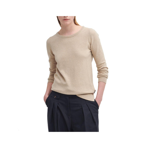 Barbour Pullover Maglia Donna Pendle con patch Beige A24 - BARBOURLKN1075 - YE91 - 8 - Francavilla Moda