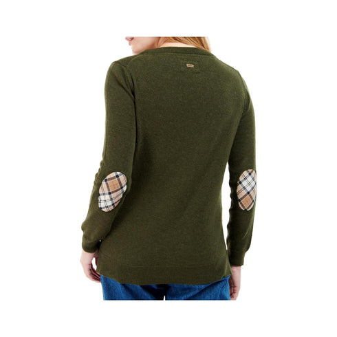 Barbour Pullover Maglia Donna Pendle con patch Verde A24 - BARBOURLKN1075 - OL54 - 8 - Francavilla Moda