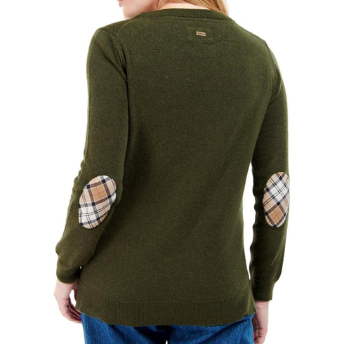 Barbour Pullover Maglia Donna Pendle con toppe tartan 10 A25 - BARBOURLKN1075 - OL54 - 10 - Francavilla Moda