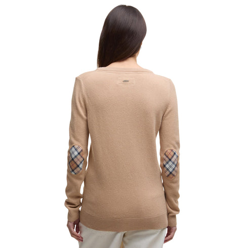 Barbour Pullover Maglia Donna Pendle con toppe tartan 8 - Francavilla Moda