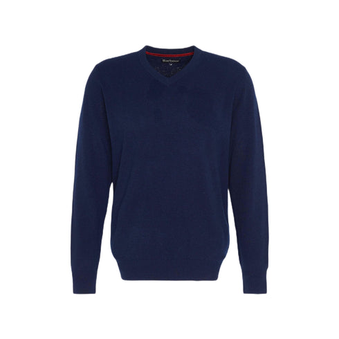 Barbour Pullover Maglia Uomo a V Marlow con toppe M A24 - BARBOURMKN1587 - NY91 - M - Francavilla Moda