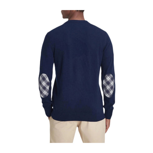 Barbour Pullover Maglia Uomo a V Marlow con toppe M A24 - BARBOURMKN1587 - NY91 - M - Francavilla Moda