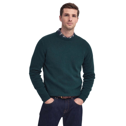 Barbour Pullover Maglia Uomo Essential con toppe M A25 - BARBOURMKN0584 - GN59 - M - Francavilla Moda