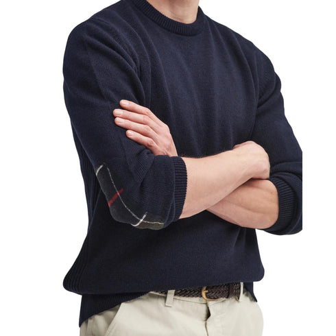 Barbour Maglia Maglia Uomo Holden con toppe S A25 - BARBOURMKN1576 - NY91 - S - Francavilla Moda