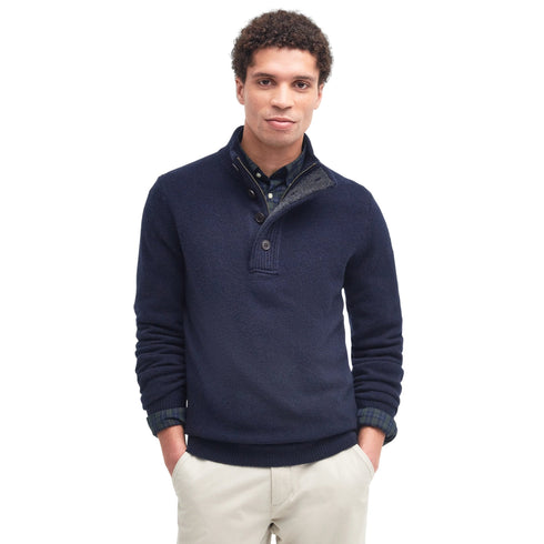 Barbour Pullover Maglia Uomo mezza zip con toppe M A25 - BARBOURMKN0585 - NY91 - M - Francavilla Moda