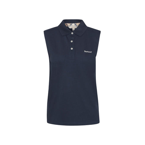 Barbour Polo Polo Donna Bowford smanicata Navy - Francavilla Moda