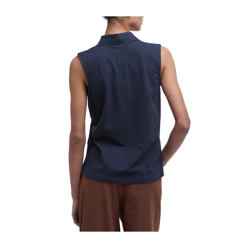 Barbour Polo Polo Donna Bowford smanicata Navy - Francavilla Moda