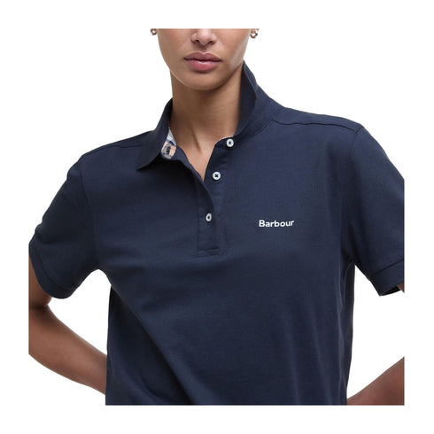 Barbour Polo Polo Donna Bowford tre bottoni Navy - Francavilla Moda