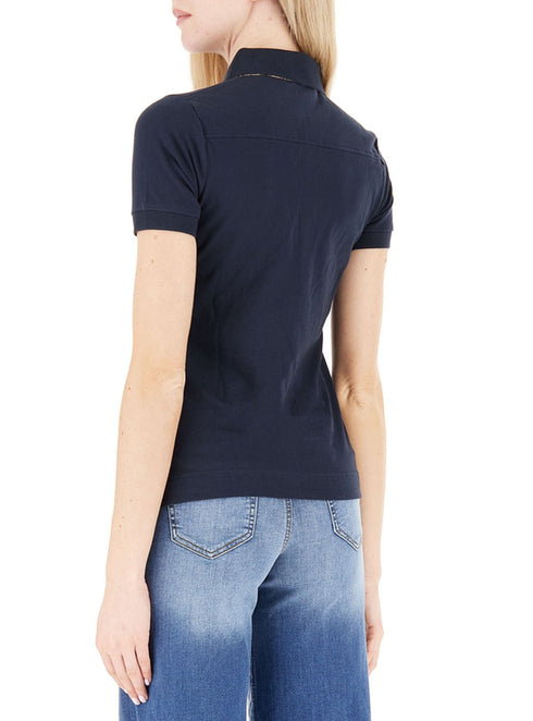 Barbour Polo mm Polo Donna mm inserti tartan portsdown 10 - Francavilla Moda