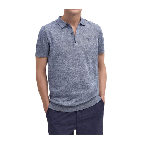 Barbour Polo Polo Uomo Buston in maglia Celeste - Francavilla Moda