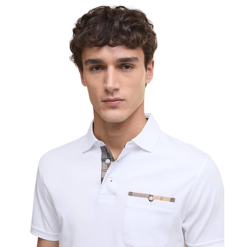 Barbour Polo mm Polo Uomo con finiture tartan M P26-BARBOURMML1496-WH11-M - Francavilla Moda