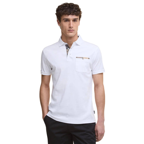 Barbour Polo mm Polo Uomo con finiture tartan M P26-BARBOURMML1496-WH11-M - Francavilla Moda