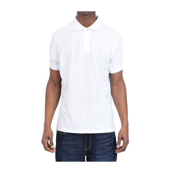 Barbour Polo Polo Uomo Lightweight due bottoni Bianco - Francavilla Moda