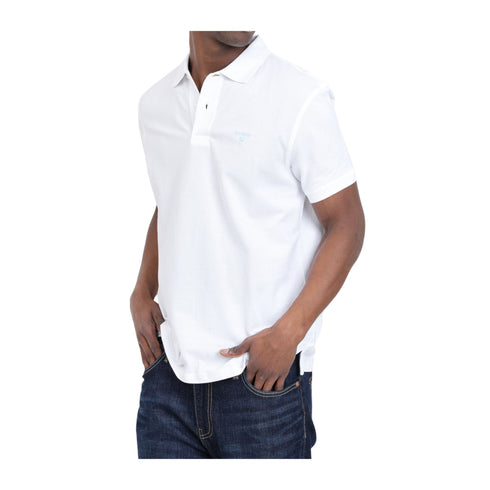 Barbour Polo Polo Uomo Lightweight due bottoni Bianco - Francavilla Moda