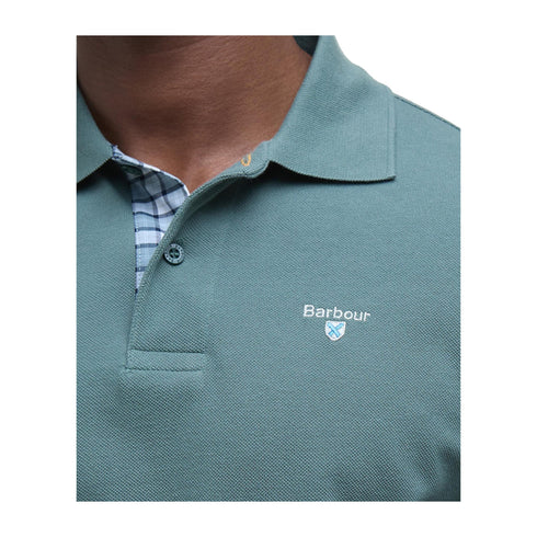 Barbour Polo Polo Uomo tinta unita due bottoni Polvere P25 - BARBOURMML0012 - TE31 - L - Francavilla Moda