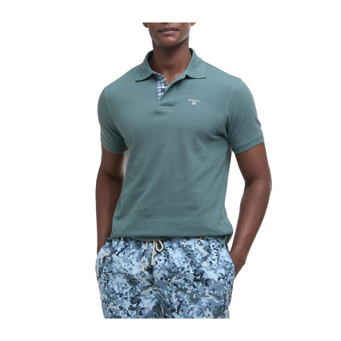 Barbour Polo Polo Uomo tinta unita due bottoni Polvere P25 - BARBOURMML0012 - TE31 - L - Francavilla Moda