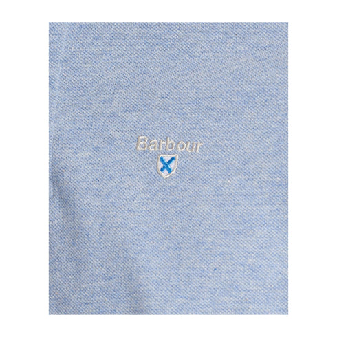Barbour Polo Polo Uomo tinta unita due bottoni Celeste - Francavilla Moda