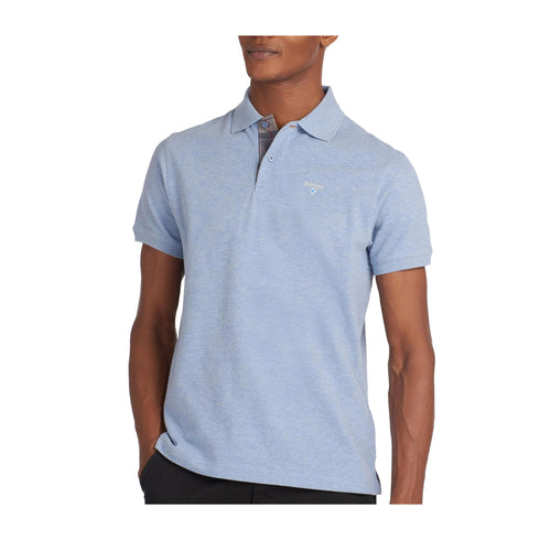 Barbour Polo Polo Uomo tinta unita due bottoni Celeste - Francavilla Moda
