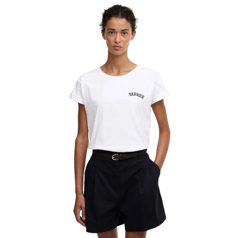 Barbour T-shirt mm T-shirt Donna Bede con mini logo ricamato 10 P26-BARBOURLTS0718-WH11-10 - Francavilla Moda