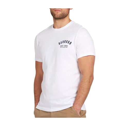 Barbour T-shirt T-shirt Uomo Preppy con stampa Bianco P25 - BARBOURMTS0502 - WH11 - S - Francavilla Moda