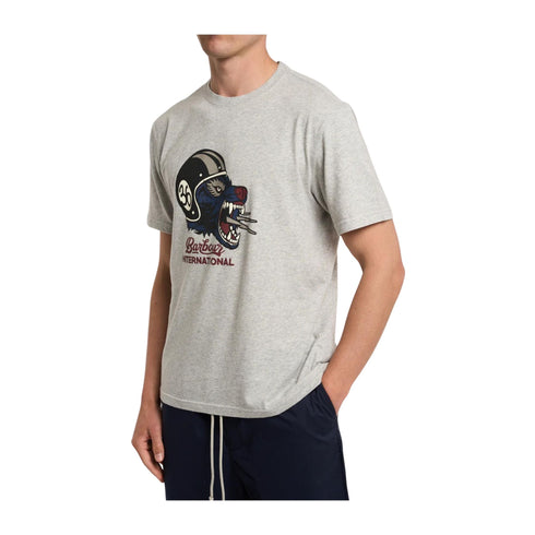 BARBOURINTERNATIONAL T-shirt T-shirt Uomo con maxi stampa Grigio chiaro - Francavilla Moda
