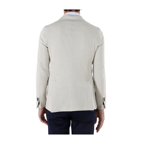 Bharnaba Giacca da uomo Giacca Uomo doppiopetto effetto maglia Sabbia - Francavilla Moda