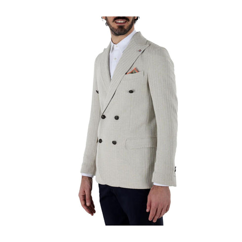 Bharnaba Giacca da uomo Giacca Uomo doppiopetto effetto maglia Sabbia - Francavilla Moda