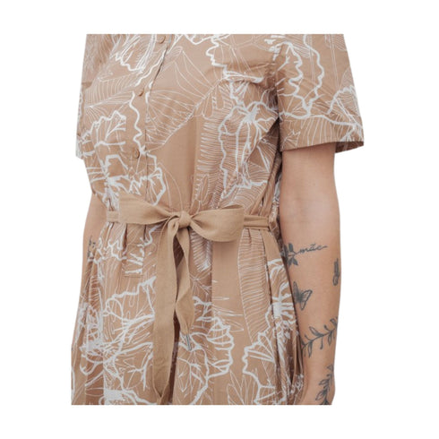 Blauer Abito lungo Abito Donna con fantasia fiorata Sabbia - Francavilla Moda