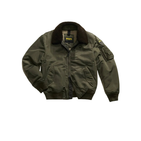 Blauer Bomber Bomber Uomo Marshall con collo in pelliccia S A25 - BLAUERBLUC02029007280 - 670 - S - Francavilla Moda