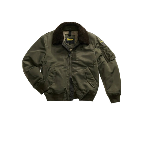 Blauer Bomber Bomber Uomo Marshall con collo in pelliccia S A25 - BLAUERBLUC02029007280 - 670 - S - Francavilla Moda