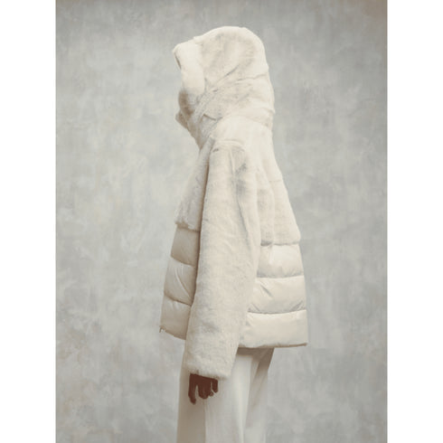 Blauer Piumino corto GIUBBETTO NYLON CON PELLICCIA ECO FANEVIL XS - Francavilla Moda