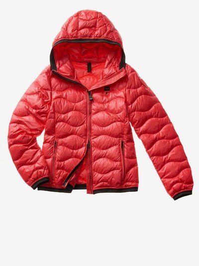 Blauer Piumino Donna corto a onde con cappuccio Francavilla Moda