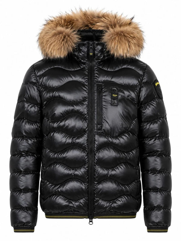 Blauer Piumino corto Piumino Uomo modello Wave con pelliccia M A26-BLAUER26WBLUC03065-006355-999-M - Francavilla Moda