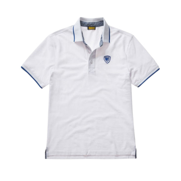 Blauer Polo Polo Uomo con bordino a contrasto Bianco - Francavilla Moda