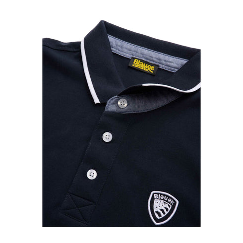 Blauer Polo Polo Uomo Damon con logo Blu P25 - BLAUERBLUT02310006817 - 888 - XXS - Francavilla Moda
