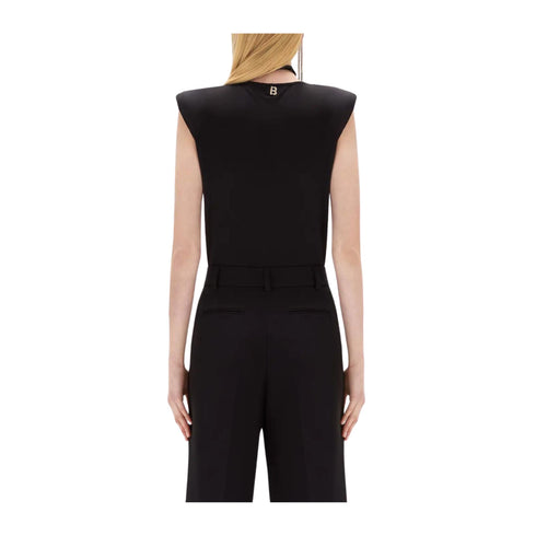 BLUGIRL Body Body Donna drappeggiato a V Nero - Francavilla Moda